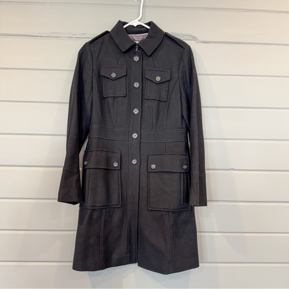 Women's Wool Black Trenchcoat